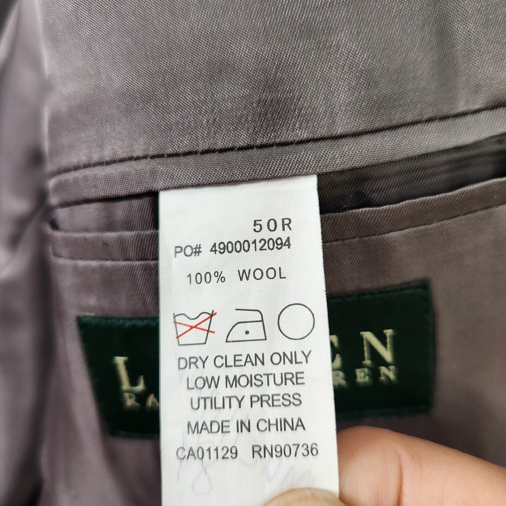 Lauren Ralph Lauren Blazer Mens 50R Gray Birdseye Wool Classic Preppy Career - Picture 6 of 10